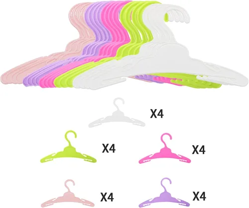 Miniatura 2 de MSYO 20 ganchos de muñeca para ropa de 18 pulgadas, accesorios resistentes para colgar muñecas, funcionan muy bien con varilla de menos de 1/2