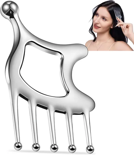 Miniatura 9 de Herramienta de masaje de punto gatillo de metal para masaje de tejido profundo y acupresión corporal Gua Sha, masajeador de raspador muscular