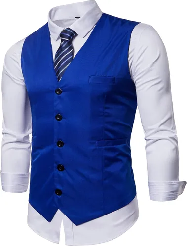 Miniatura 2 de AOYOG - Chaleco formal de negocios de hombres para traje o esmoquin