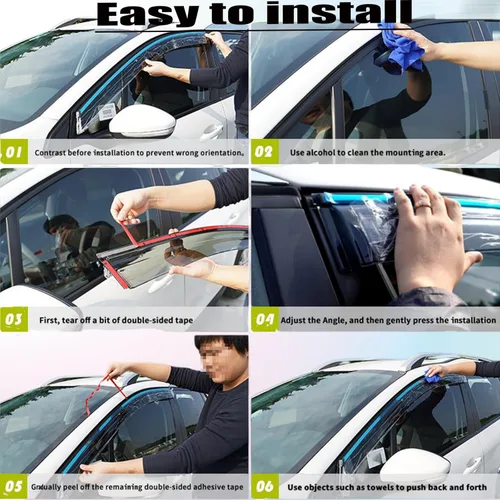 Miniatura 6 de Latest Window Visors Design for Chevrolet Equinox 2017-2026,Tape-On Window Deflectors,Weather Protection Wind Noise Reduction,Extra Durable Vent