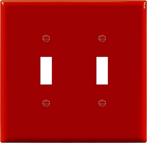 Miniatura 19 de ENERLITES Cubierta doble para interruptor de palanca, placa de pared para interruptor de luz de dos bandas, acabado brillante, 2 bandas de 5.5 x 5.5