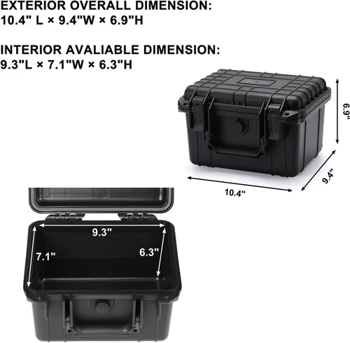Miniatura 2 de Mayouko Caja de herramientas portátil con esponja a prueba de golpes, grado impermeable IP67, funda rígida impermeable con inserto de espuma, cardán