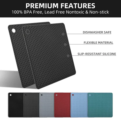Miniatura 3 de Salvamanteles de silicona para ollas, salvamanteles para ollas y sartenes calientes, salvamanteles multiusos resistentes al calor para platos