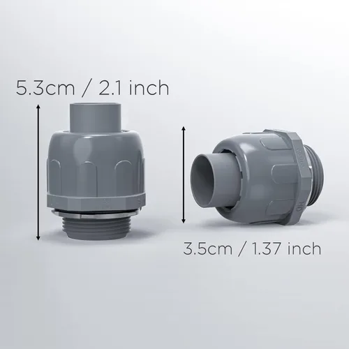 Miniatura 3 de Conectores de conducto, conector hermético de líquido de 1/2 pulgada NPT no metálico para accesorios de conducto flexible eléctrico de PVC, 180