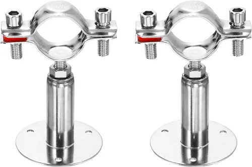 Miniatura 19 de HARFINGTON 2 piezas de montaje en pared de montaje en techo de acero inoxidable 304 abrazadera de soporte de tubo ajustable para tubo OD 1"-1.1