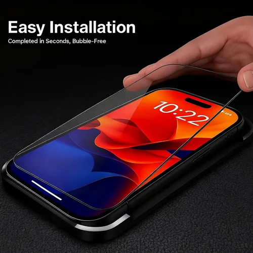 Miniatura 5 de OAproda Protector de pantalla para iPhone 15 Pro Max, vidrio templado 9H+ de grado militar, protección inastillable de 12 pies, fácil instalación
