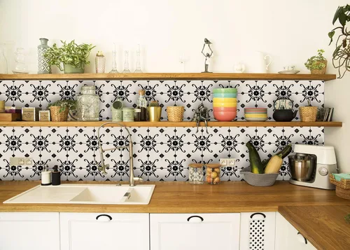Miniatura 5 de Adhesivos para azulejos de Mi Alma 24 unidades, Talavera, plantillas de pared, calcomanías para despegar y pegar, fácil aplicación, ideal para baño