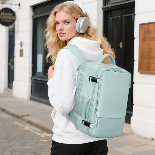 Miniatura 2 de Mochila de Mano Aprobada por Aerolíneas Beraliy para Hombres y Mujeres, Verde menta, X-Grande, Mochilas de viaje