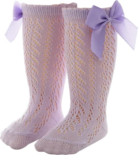 Calcetines para niños de 8 años para bebés y niñas pequeñas, calcetines altos hasta la rodilla, paquete de 1 lazo largo de algodón que no se muestra
