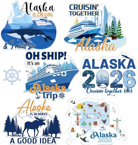 Miniatura 9 de Decoraciones Magnéticas para Puerta de Crucero de Alaska - Wxiben 20 Piezas Imanes para Puerta con Temática de Alaska Animales Árticos Decoraciones