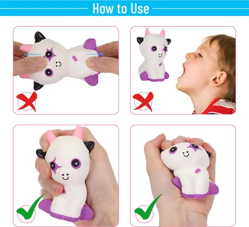 Miniatura 5 de Mr. Pen Squishies jumbo de levantamiento lento, paquete de 4, animales esponjosos, juguetes para apretar para niños