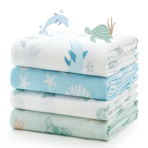 Miniatura 12 de Momcozy Mantas de muselina para bebé, suaves y sedosas de 47 x 47 pulgadas, mantas transpirables para envolver al recién nacido, para niños y niñas