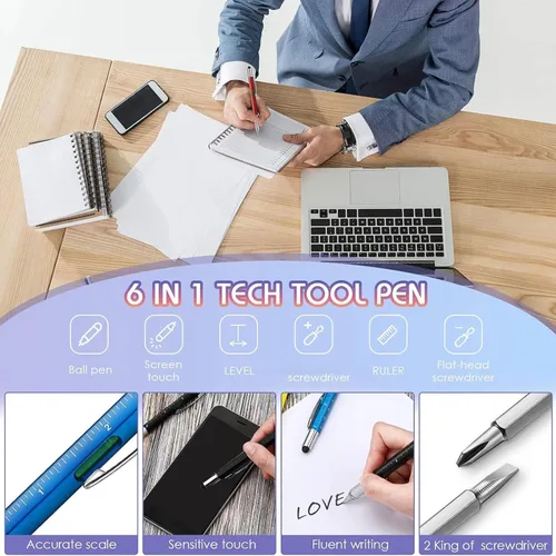 Miniatura 2 de Zonon 36 bolígrafos multiherramienta 6 en 1 con medidor de nivel de regla, destornillador, pantalla táctil, multiherramienta, bolígrafos