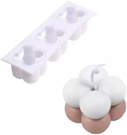 Miniatura 19 de Velas de burbujas antiadherentes, moldes de silicona en forma de cubo de aromaterapia 3D, cera de jabón, molde de silicona para hacer velas de cera