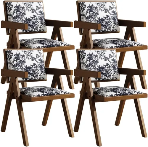 Miniatura 26 de YVYKFZD Juego de sillas de comedor de madera maciza, sillas de cocina sin brazos, silla de comedor tapizada con respaldo, sillón de terciopelo