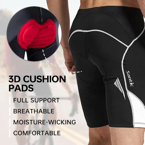 Miniatura 3 de Santic Pantalones cortos de ciclismo para hombre, pantalones acolchados para ciclismo, ropa de ciclismo