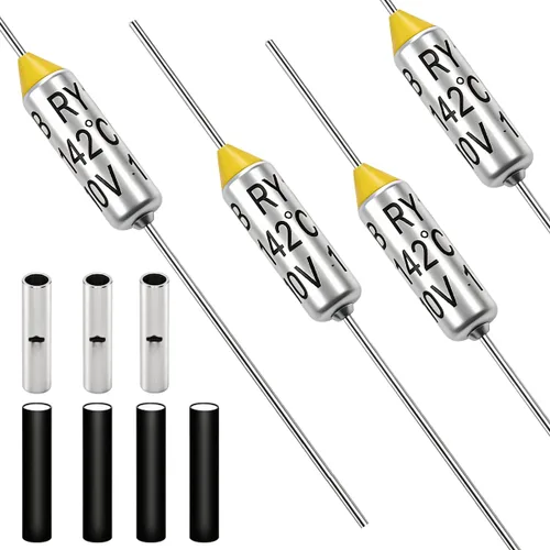 Miniatura 10 de Tnisesm Fusible térmico de metal de 73 grados, 10 unidades, 10 A, 250 V, con conectores a tope no aislados (22-18 AWG) para transformador de motor