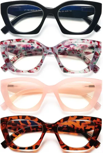EYEURL Lentes de lectura de ojo de gato para mujer, estilo Oprah, bloqueo de luz azul, para lectores de computadora de gran tamaño