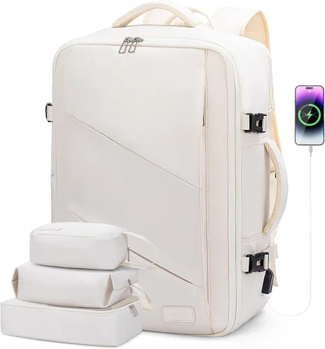 Miniatura 29 de LOVEVOOK Mochila de transporte de viaje, bolsa de viaje grande de 40 L para hombres y mujeres, aprobada para vuelos con 3 cubos de embalaje, maleta