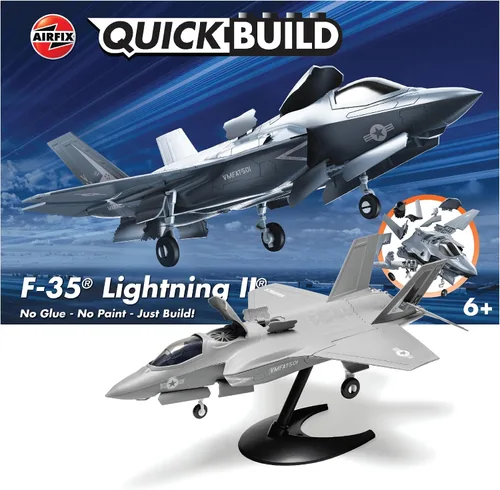Miniatura 16 de Airfix Quickbuild Messerschmitt 109 - Kit de construcción de modelo de plástico de avión en ladrillo J6001