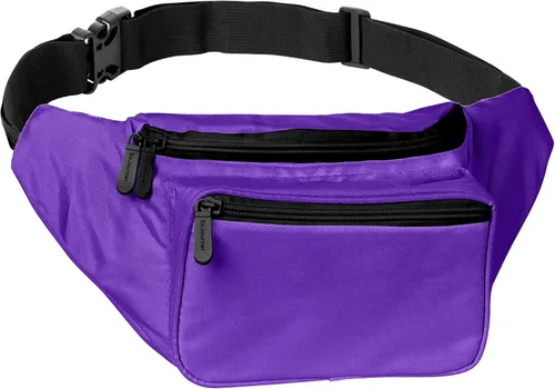 Riñonera para hombres y mujeres Riñonera Riñonera ligera para viajes, deportes, senderismo, Morado - Sólido, talla única