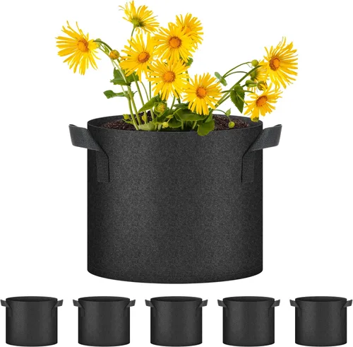 Miniatura 20 de HealSmart Paquete de 10 bolsas de cultivo de plantas de 3 galones, macetas plantadoras de tomate con asas, tela no tejida de aireación, maceta