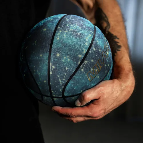 Miniatura 3 de Balón de baloncesto personalizado, que brilla en la oscuridad, regalo de baloncesto personalizado tamaño 7 (29.5"), tamaño 6 (28.5"), tamaño 5 Azul