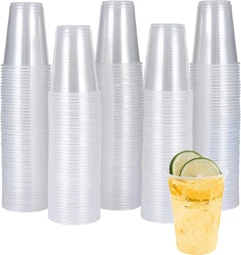Turbo Bee Vasos de plástico de 7 onzas, paquete de 300 vasos desechables transparentes para fiesta, para el hogar, la escuela, la oficina y los