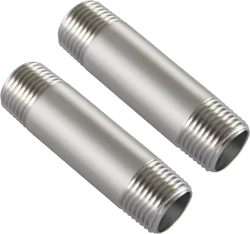 Miniatura 7 de Beduan Accesorios de tubería de acero inoxidable, 1" NPT x 1" NPT rosca macho, niple de 2" de longitud para tubería fundida