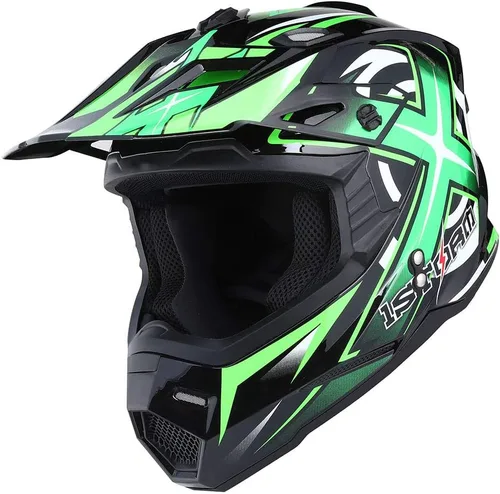 Miniatura 20 de 1Storm - Casco de motocross para adultos, BMX, MX, ATV, Dirt Bike, motocicleta cuádruple de cuatro ruedas, estilo de carreras, HF801 Sonic Blue