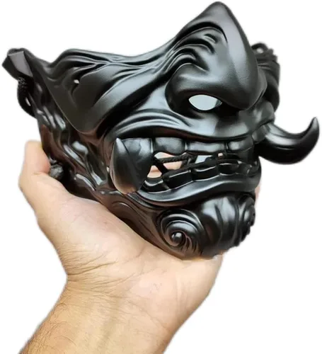 Miniatura 4 de Máscara japonesa de Hannya, demonio, oni, samurái, kabuki, prajna, demonio, máscara de media cara, cosplay, máscara facial de Prajna de demonio