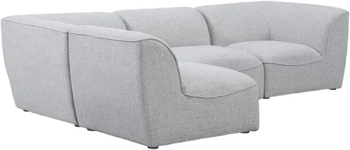 Miniatura 4 de Meridian Furniture Miramar Collection Modern Seccional modular tapizado con textura de lino contemporáneo, 109 pulgadas de ancho x 71 pulgadas