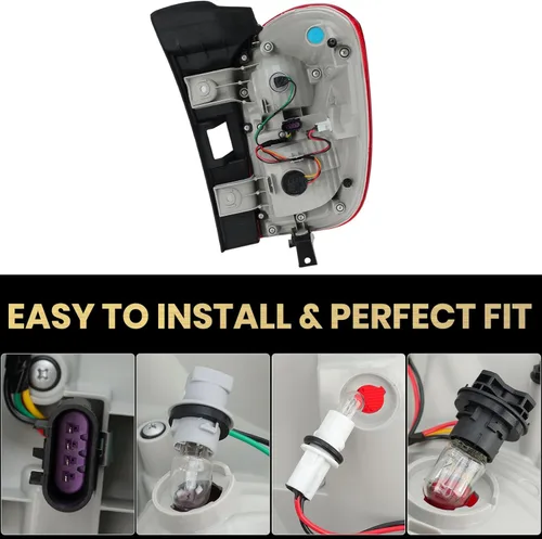 Miniatura 7 de Conjunto de luz trasera compatible con Chevy Equinox 2016 2017 tipo halógeno luz trasera lámpara de freno trasera izquierda lado del conductor
