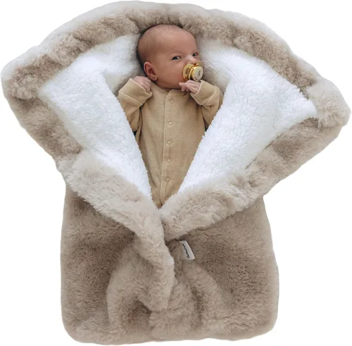 Manta envolvente cálida para bebé niño o niña, manta envolvente multiusos para bebé, interior de forro polar ultra suave y exterior de felpa, manta