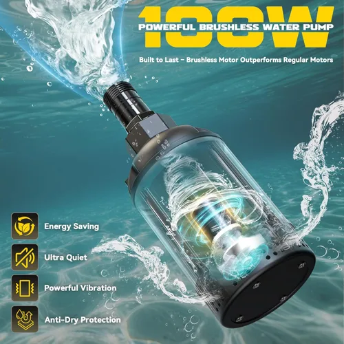 Miniatura 2 de Ecarke Bomba de agua sumergible inalámbrica compatible con batería Dewalt de 20 V, bomba de sumidero de alto flujo sin escobillas de 1268 GPH