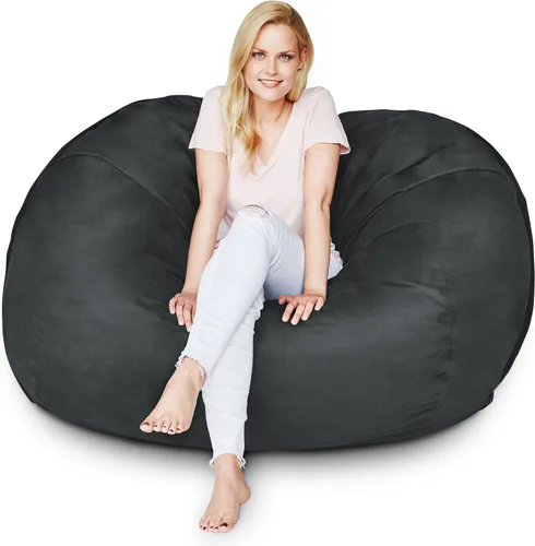 Miniatura 17 de Lumaland - Lujoso puf gigante de 1,8 m con funda de microgamuza, ultra suave, relleno de espuma, lavable, XL, para niños, adolescentes, adultos