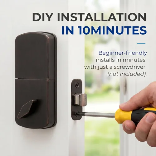 Miniatura 5 de Cerradura de Puerta con Teclado de Entrada sin Llave - Cerrojo Electrónico Digital Inteligente Mejorado con Código para Puertas Principales