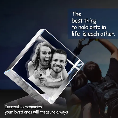 Miniatura 7 de PD 3DPIXDANCE Foto de cristal 3D (diamante mediano) grabada en 3D, regalo personalizado para el día del padre, cumpleaños, boda, aniversario