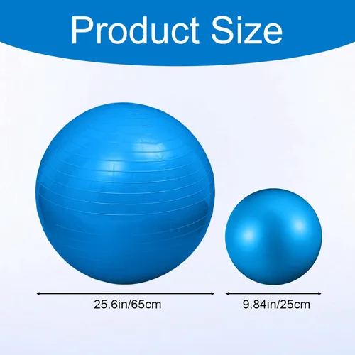 Miniatura 2 de Kifmurase 2 pelotas de yoga, bolas de ejercicio antiestallido de 25 pulgadas de grosor para entrenamiento y estabilidad, equipo de pelota