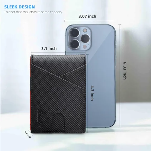 Miniatura 73 de Zitahli - Billeteras delgadas RFID para hombres, billetera de cuero flexible con clip de dinero, cartera minimalista con bolsillo frontal