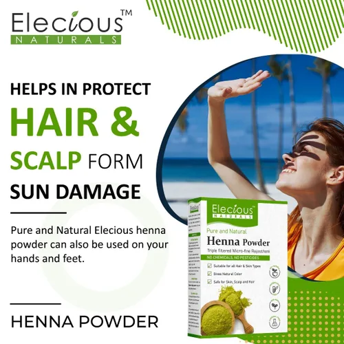 Miniatura 4 de Elecious Polvo de henna natural para el color del cabello y el crecimiento, sin silicona, sin amoníaco, sin sulfatos, sin color sintético, sin