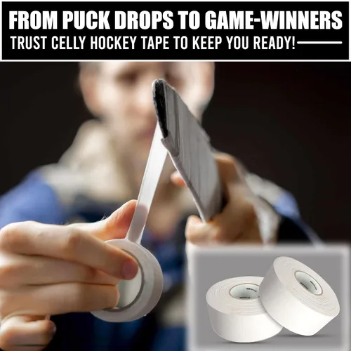 Miniatura 6 de Cinta de palo de hockey, 1.5 pulgadas de ancho, paquete de 2, cinta de tela de hockey sobre hielo y rodillos, porteros, cinta de bate de béisbol
