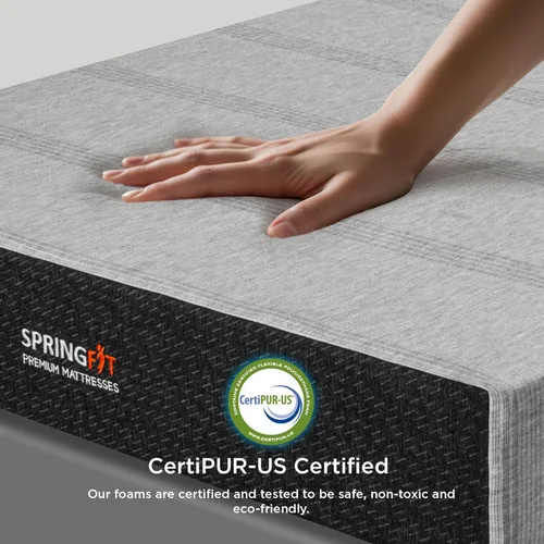 Miniatura 4 de Springfit Colchón de espuma viscoelástica de tamaño individual de 10 pulgadas con tela de punto transpirable para mayor comodidad y alivio