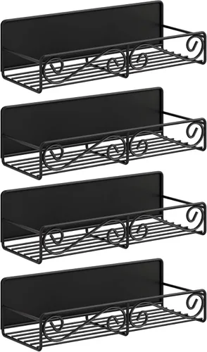 Paquete de 4 estantes magnéticos para especias para refrigerador