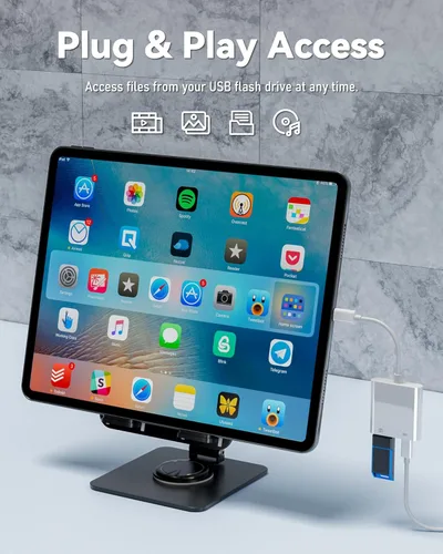 Miniatura 5 de Adaptador de cámara USB C a USB con puerto de carga PD de 30 W, cable OTG compatible con iPhone 17/16/15, iPad, Android, tableta, USB 3.0 hembra