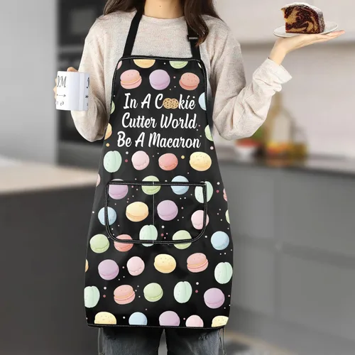 Miniatura 6 de MNIGIU Chef Pastelero Regalo In A Cook Cutter World Be A Macaron Delantal para amantes de la repostería, regalo para hornear, delantal de cocina