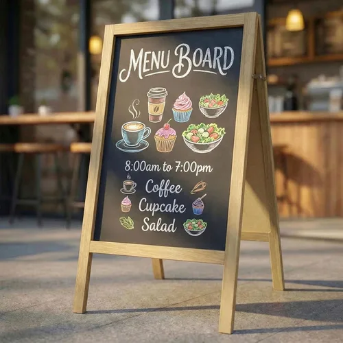 TEAKMAMA Letrero de pizarra con marco de tiza, 40 x 20 pulgadas, extra grande, de doble cara, tablero de menú, sándwich resistente, para Gris