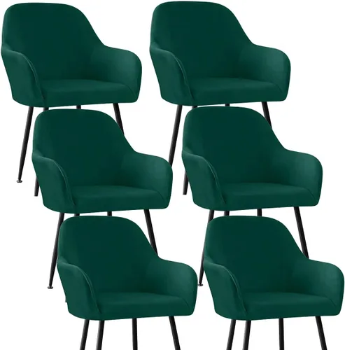 Miniatura 47 de Fundas protectoras de terciopelo elástico para sillas de comedor con brazos y respaldo curvado pequeño, juego de 6/4/2 para cocina, oficina, hogar