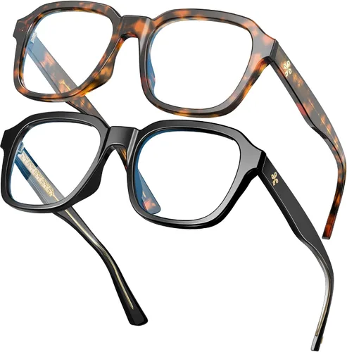 Miniatura 12 de VISOONE - Gafas de luz azul de moda con bloqueo de luz azul, anteojos cuadrados grandes para computadora para mujeres y hombres; Bennett