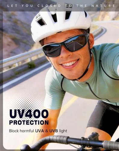 Miniatura 2 de KALIYADI 4 Pack Polarized Sunglasses-Men Sports Sun-glasses: Mens Sunglasses UV Protection for Fishing Driving Cycling A02-negro/azul hielo/rojo